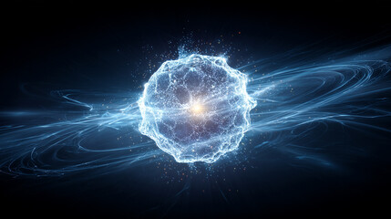 Obraz premium Glowing Energy Sphere Abstract Background