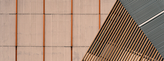 cement and brown wood line banner background