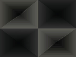 Abstract Black and Grey Geometric Pyramid Pattern with 3D Depth and Gradient Texture