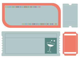 モダンなチケット・クーポン券のデザインフレーム / Modern Ticket Design Frames