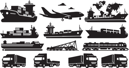 Obraz premium Transportation Modes for Global Logistics and Supply Chain Management