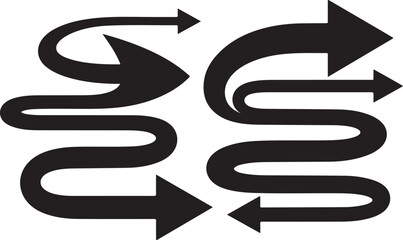 Arrows in different directions on a white background illustration