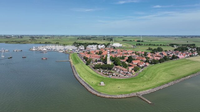 Historic European coastal town