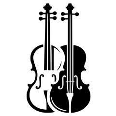 Black and white violin silhouette © Breck