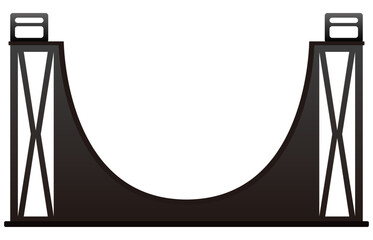 スポーツのスケートボードで滑る為に使うランプをグラデーション効果を付けイラストでデザインしたグラフィックの素材