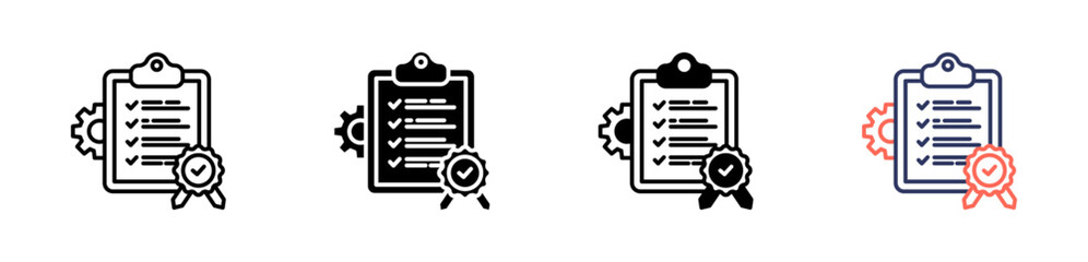 Fototapeta premium work standard icon set multiple style collection