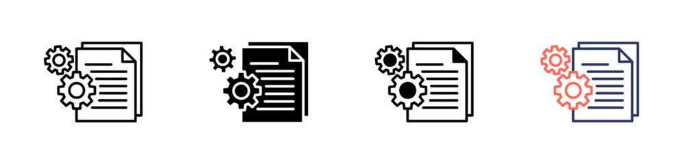 Obraz premium Document Control icon set multiple style collection