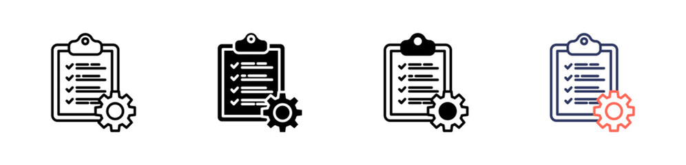 work procedure icon set multiple style collection © Anneyra