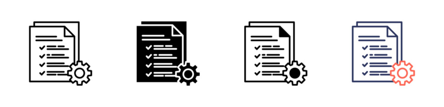 Work Instructions icon set multiple style collection
