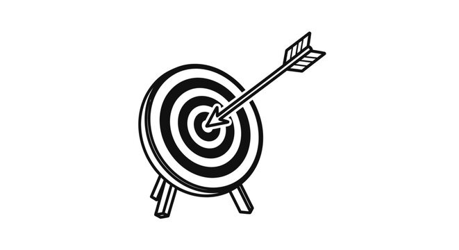 Bullseye Target with Arrow Hit.