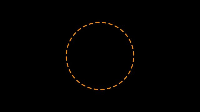 Line dot circle frame animation. Rectangular doodle scribble motion graphics. dots rotating in a circle 4k video.