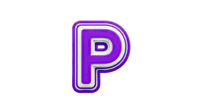 Layered Purple Letter P
