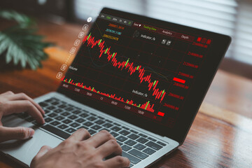 war to Impact business and industry, crisis economic global to red graph chart. concept of financial bank economy downturn, down the stock market in recession, risk investment. bubble bursting crisis