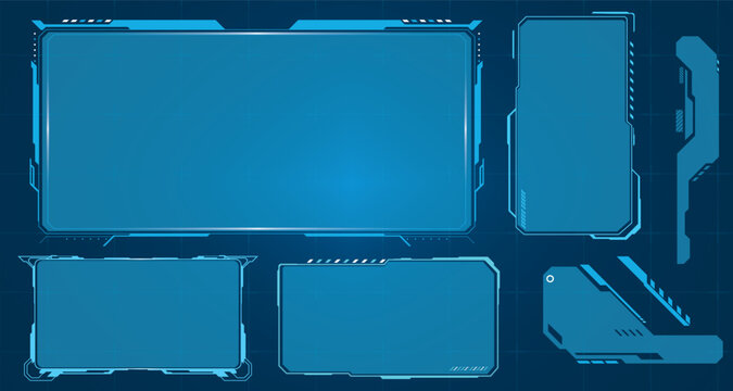 Futuristic Interface Panel Set for Dashboard and App UI Design