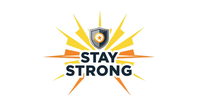 Vibrant motivational emblem radiating steadfastness and protected resolve a beacon of enduring spirit and unwavering determination