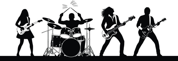 Black silhouette collection of off-road ATVs and UTVs with drivers in helmets featuring side front and top views isolated on white background for adventure © MdAnisur