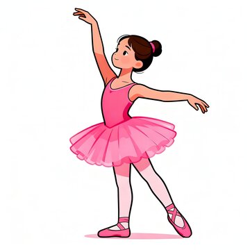 Ballet Dancer Performing a Graceful Pose in a Pink Tutu, Capturing the Elegance of Classical Dance