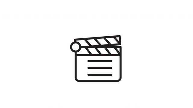 Animated Clapperboard Outline Icon