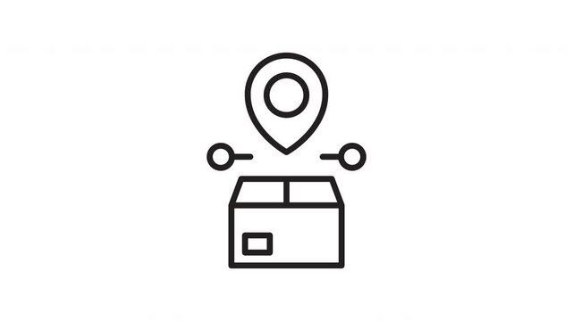 Animated Package Location Tracking Icon