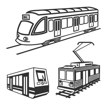 Modern and vintage trains showcasing different styles and designs Vector