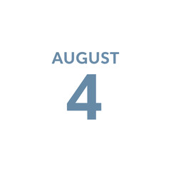 Obraz premium Modern digital calendar display showcasing the fourth day of August on a clean white background, perfect for time-related projects and planning