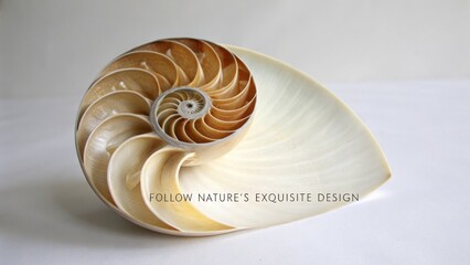 Obraz premium Nautilus Shell Spiral Patterns in Natural Design