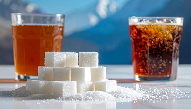 Sugary Drinks and Sugar Cubes - A Sweet Indulgence.