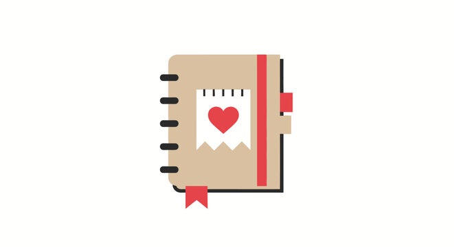 Love Heart Notebook Diary Book.