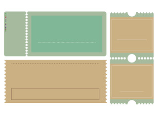 ヴィンテージチケットのデザインテンプレートセット/ Vintage Ticket Template Set