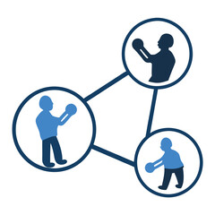 A modern flat design icon representing social icon. 