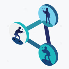 A modern flat design icon representing social icon. 