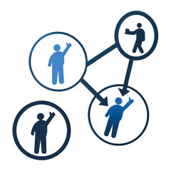 A modern flat design icon representing social icon. 