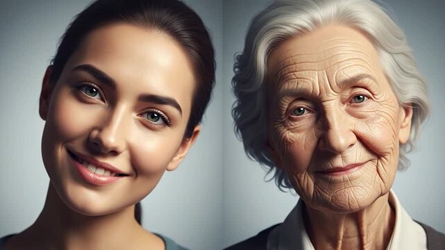 Generational Portrait Showing Youth and Aging Process