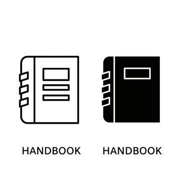 Two black and white handbook icons on a white background Vector