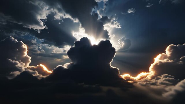 Sunlight breaking through clouds