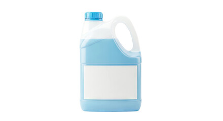 Obraz premium Blue liquid in a plastic jug with a blank label
