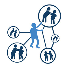 A networking social connections or team collaborate 