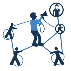 A networking social connections or team collaborate 