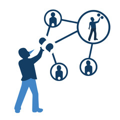 A networking social connections or team collaborate 