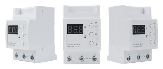 voltage relay, macro, isolated on white background