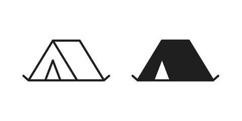Camping icon. linear style sign for mobile concept and website ui design © Siyan
