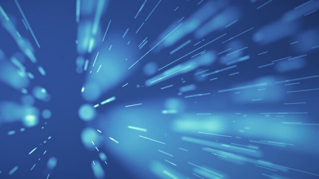 Blue Digital Light Streaks Seamless Loop Background