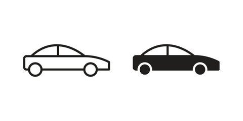 Car side view icon. linear style sign for mobile concept and website ui design