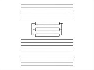 Simple abstract geometric shapes with horizontal and vertical lines illustration