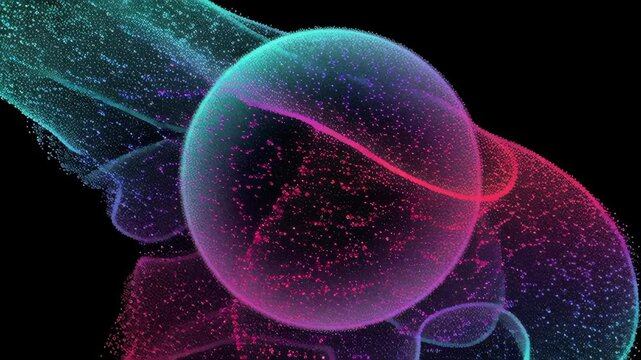 Wave particle digital splash array glitch sphere distortion datum technology cyberspace network business computer abstract futuristic information database programming software future