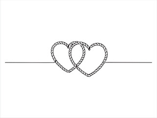Two Braided Heart Shapes Graphic Design Vector Illustration Artwork