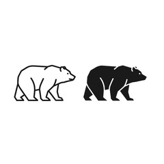 Fototapeta premium A black and white drawing of two bears walking side by side Vector
