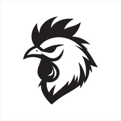 Obraz premium Silhouette of a rooster's head logo