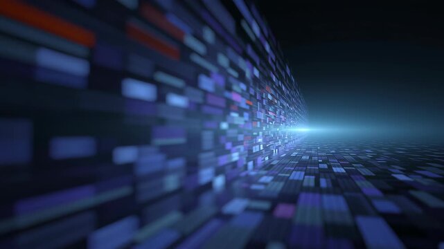 Digital data technology cyberspace network information streaming video concept with social networking service contents datum management secure computing future presentation clip server global