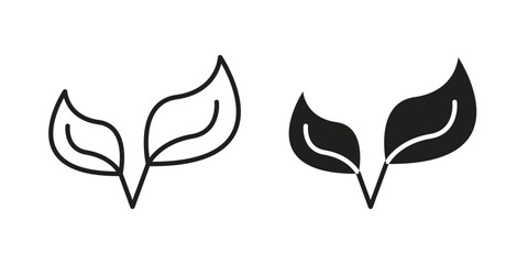 Obraz premium Leaf icon. linear style sign for mobile concept and website ui design